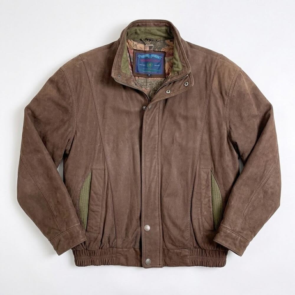 Members Only VTG Soft Genuine Leather Jacket Brown Satin Lining Korea Men Medium